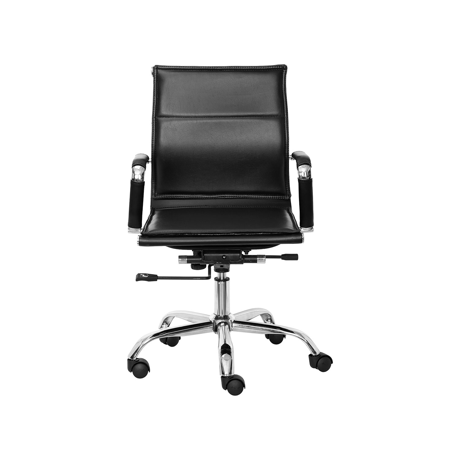 ML 1001 Plain Soft Padding Black Leatherette Sleek Executive Chair