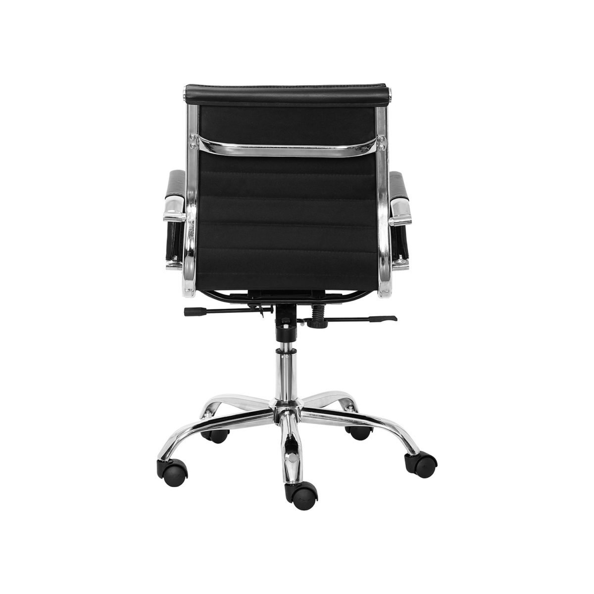 ML-1001-Plain Soft Padding Black Leatherette Sleek Executive Chair - Image 4