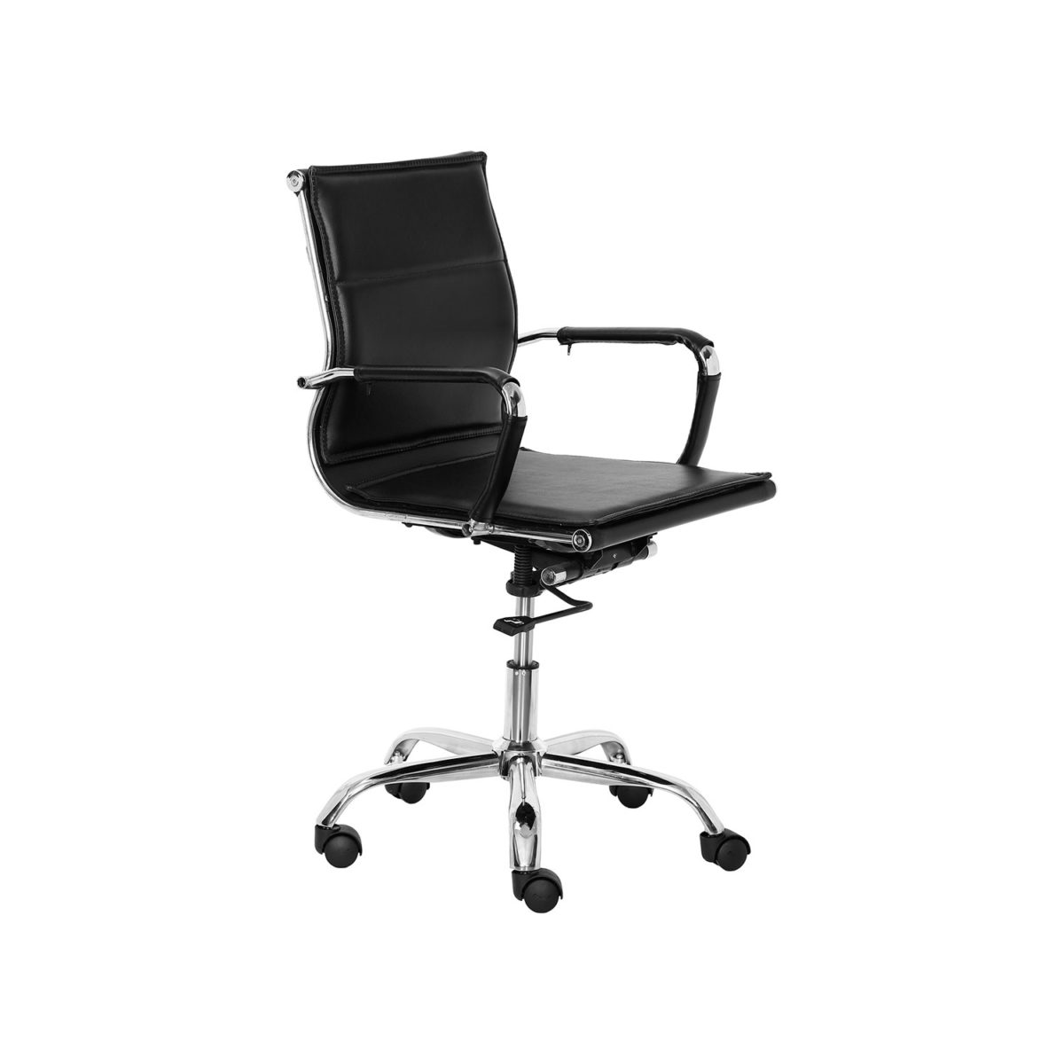 ML-1001-Plain Soft Padding Black Leatherette Sleek Executive Chair - Image 2