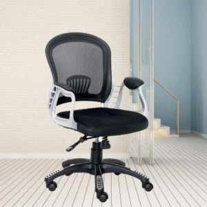 ML-1002-Designer Executive Medium Back Mesh Chair In Black Color