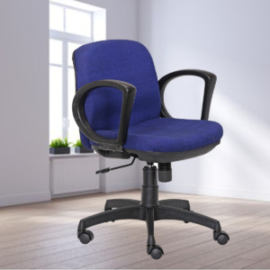 ML-1023-Crepe Mesh Low Back Executive Chair In Dark Blue Color