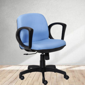 ML-1025-CREPE FABRIC EXECUTIVE CHAIR IN LIGHT BLUE COLOR