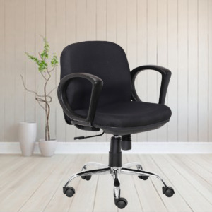 ML-1033-Low Back Mesh Fabric Black Color Conference Room Chair