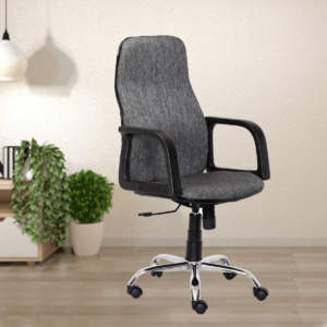 ML-1040-High Back Padded Crepe Executive Chair In Gray Color