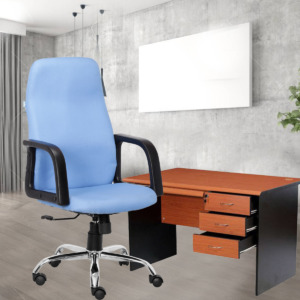 ML-1041-HIGH BACK EXECUTIVE CHAIR IN LIGHT BLUE COLOR
