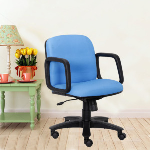 ML-1042 LOW BACK OFFICE CHAIR IN LIGHT BLUE COLOR