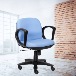 ML-1048-Blue Color Padded Low Back Workstation Fabric Chair