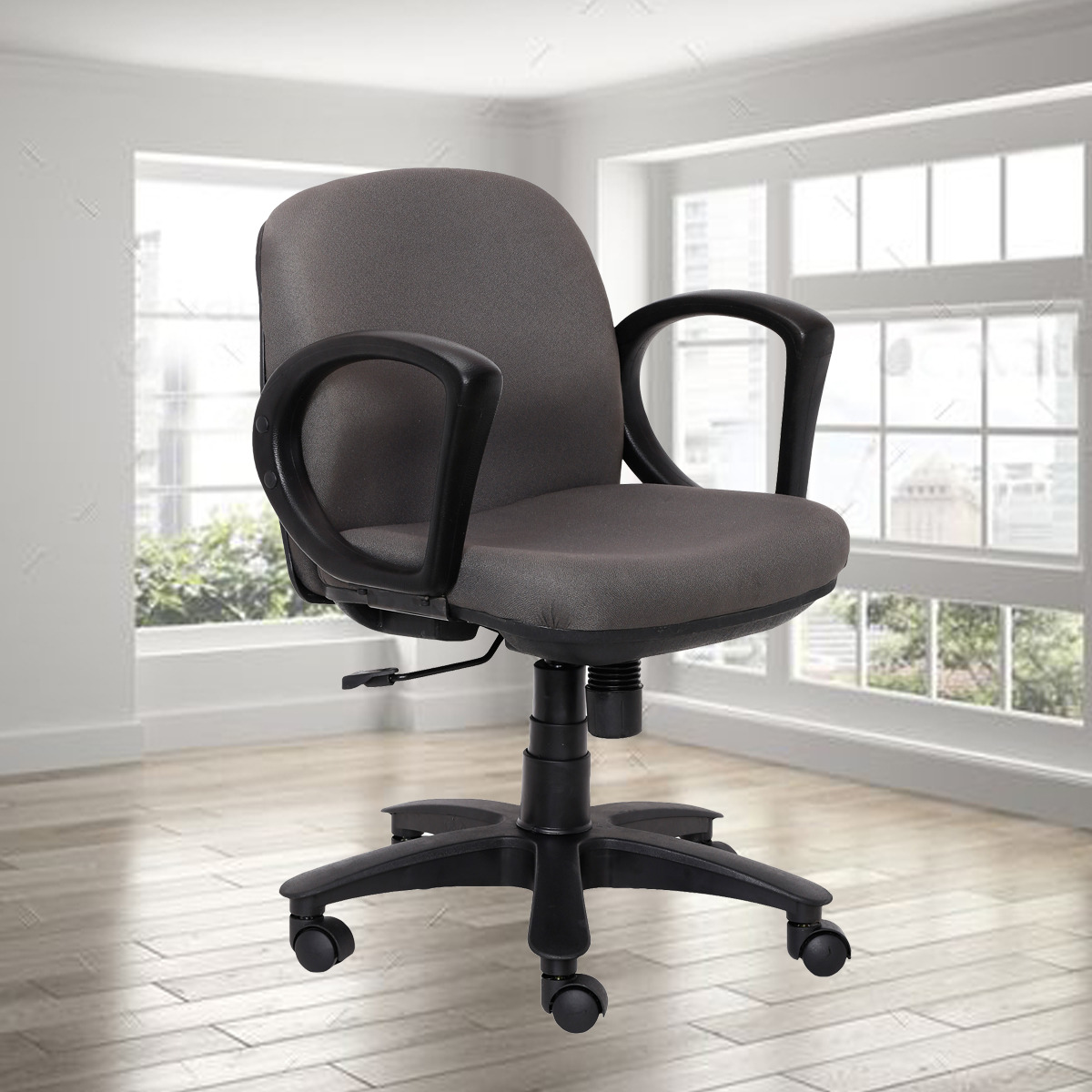 ML-1053-Cushioned Padded Fabric Low Back Workstation Chair