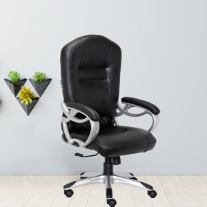 ML-1059-LEATHERETTE MANAGER ERGONOMIC OFFICE CHAIR IN BLACK COLOR
