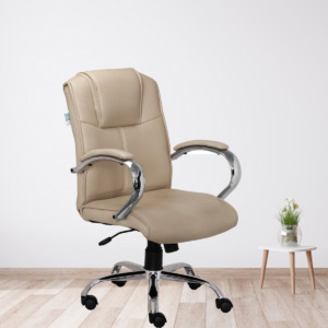 ML-1068-MEDIUM BACK EXECUTIVE CHAIR IN BEIGE COLOR