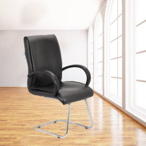 ML-1124-LEATHERETTE MID BACK VISITOR CHAIR