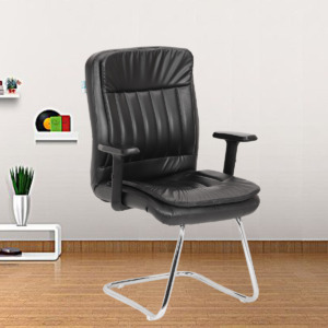 ML-1137-Visitor Chair With Adjustable Armrest In Black