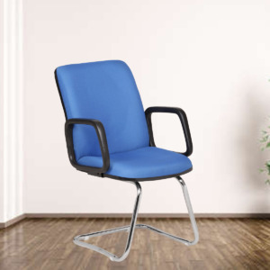 ML-1212-Mid Back Mesh Fabric Office Chair In Blue Color