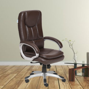 ML-1249-High Back Leather Executive Office Chair In Brown Color