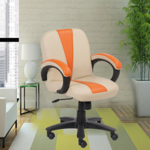 ML-1307-Designer Dual Color Leather Low Back Office Visitor Chair