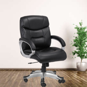 ML-1316-Executive Leather Office Chairs Mid Back With Dual Casters 