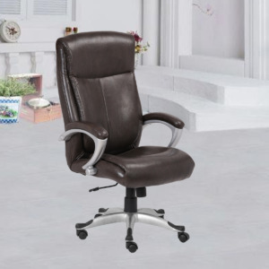ML-1321-Padded Seat Office Executive Chair In Brown Leather