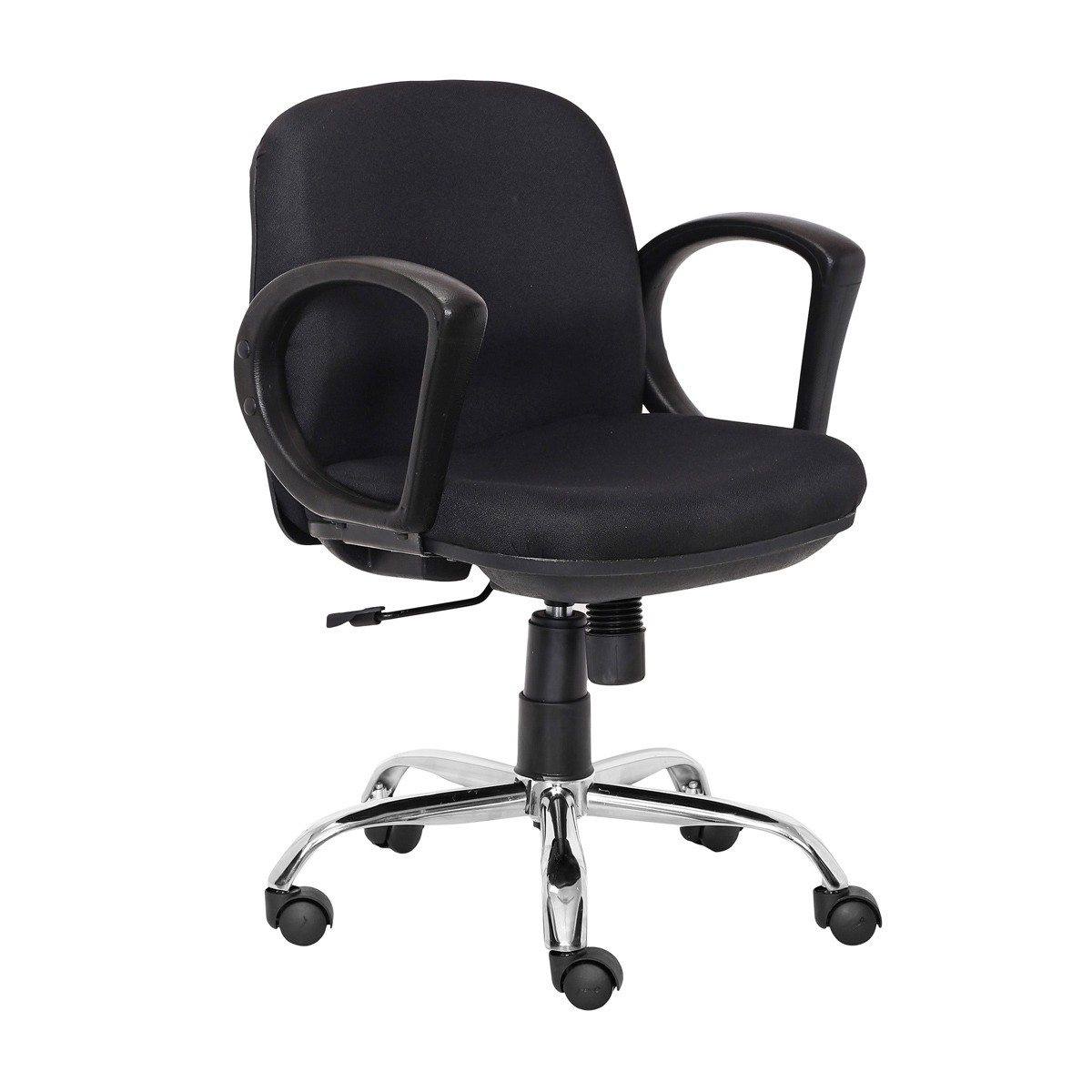 ML-1034-Low Back Padded Fabric Computer Chair In Grey Color - Image 2