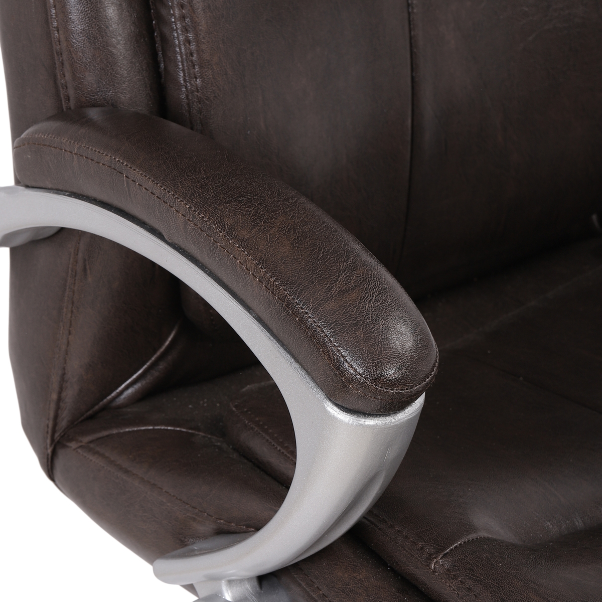 ML-1321-Padded Seat Office Executive Chair In Brown Leather - Image 5