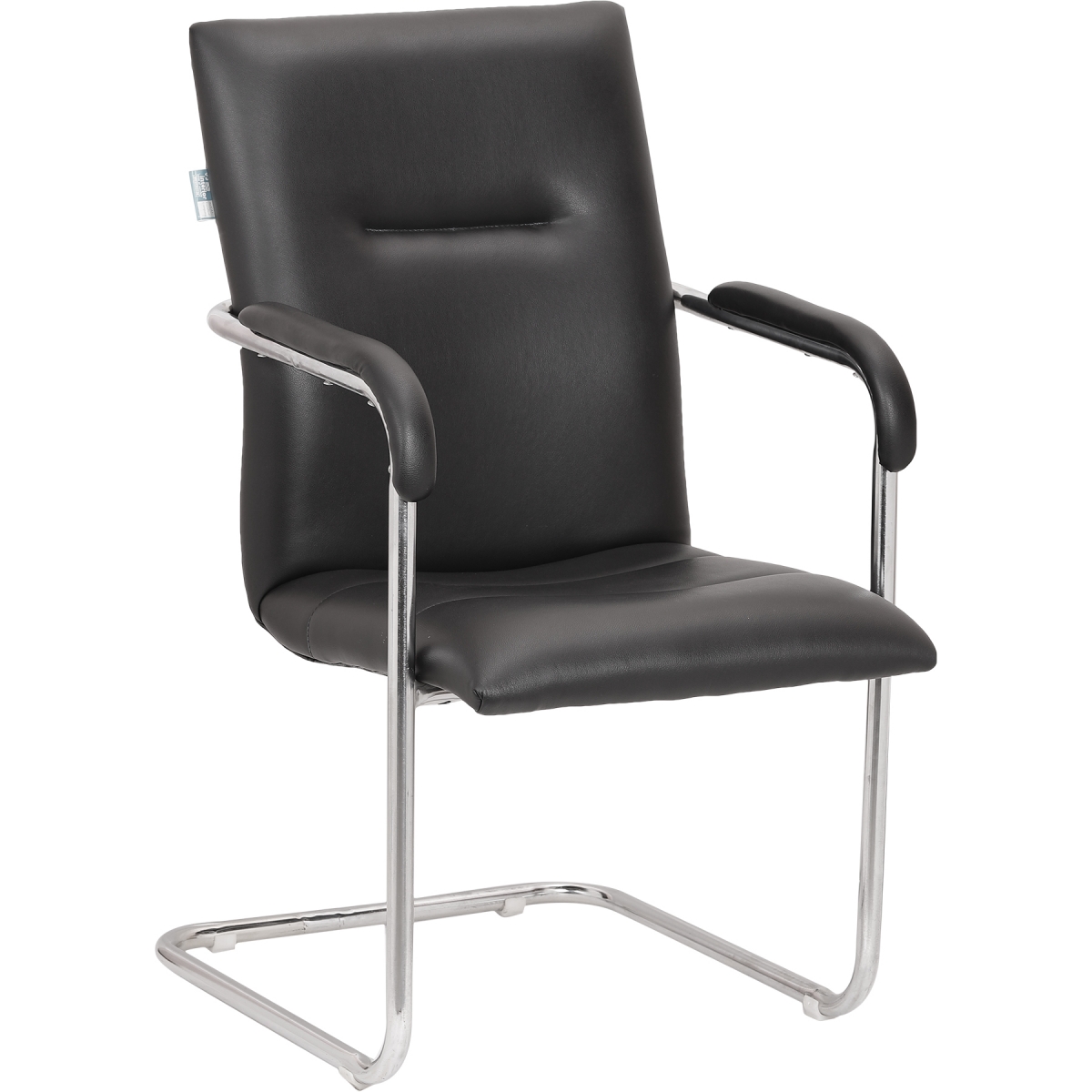 ML-1136-Black Leather Office Visitor Chair Fixed Stand - Image 2