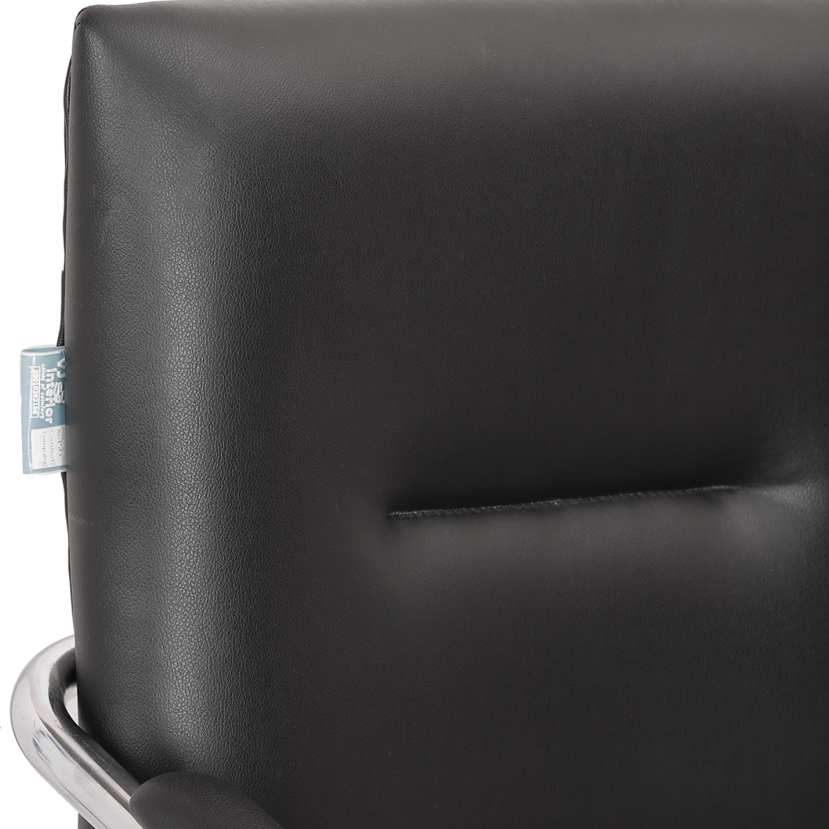 ML-1136-Black Leather Office Visitor Chair Fixed Stand - Image 4