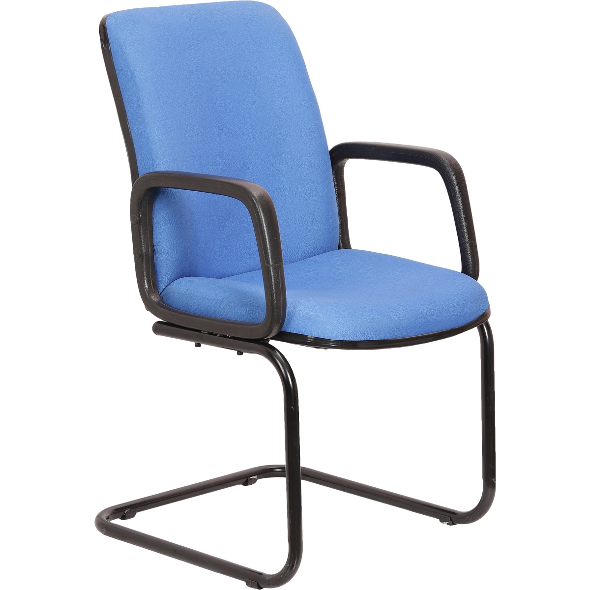 ML-1117-Fixed Base Fabric Medium Back Chair In Blue Color - Image 2