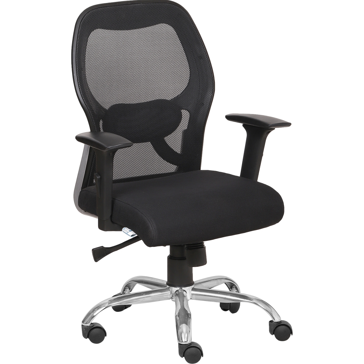 ML-1285-Chrome Wheelbase Mid Back Mesh Executive Chair In Black Color - Image 2
