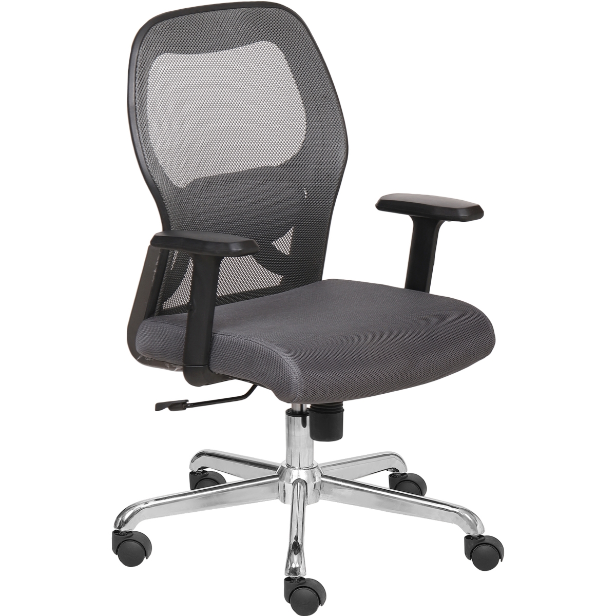 ML-1288-Adjustable Low Back Office Chairs In Black Leather - Image 2