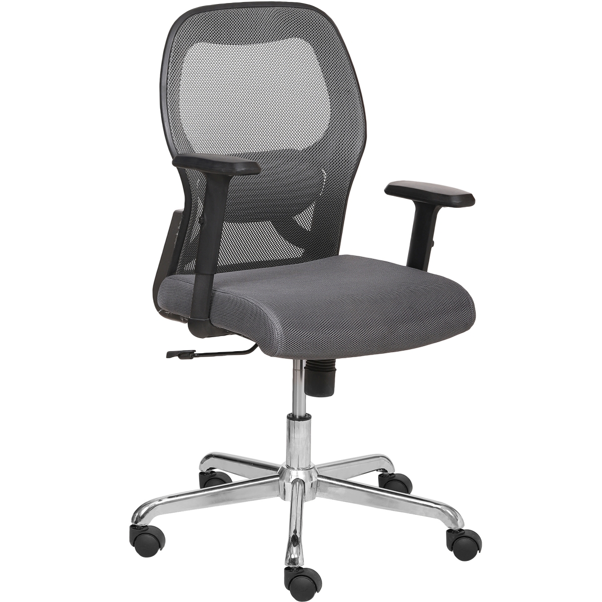 ML-1288-Adjustable Low Back Office Chairs In Black Leather - Image 4
