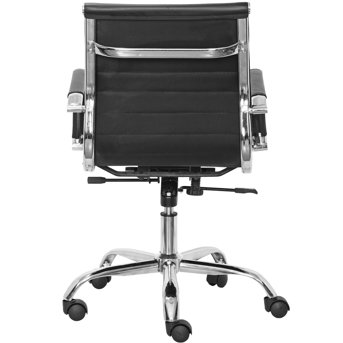 ML-1056 LEATHERETTE EXECUTIVE SLEEK DOUBLE CUSHIONED CHAIR IN BLACK COLOR - Image 3