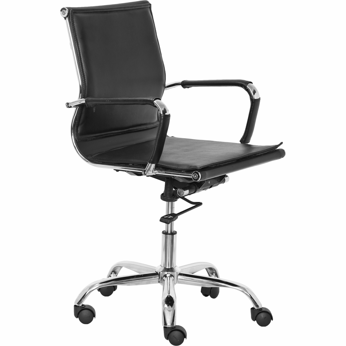 ML-1056 LEATHERETTE EXECUTIVE SLEEK DOUBLE CUSHIONED CHAIR IN BLACK COLOR - Image 4