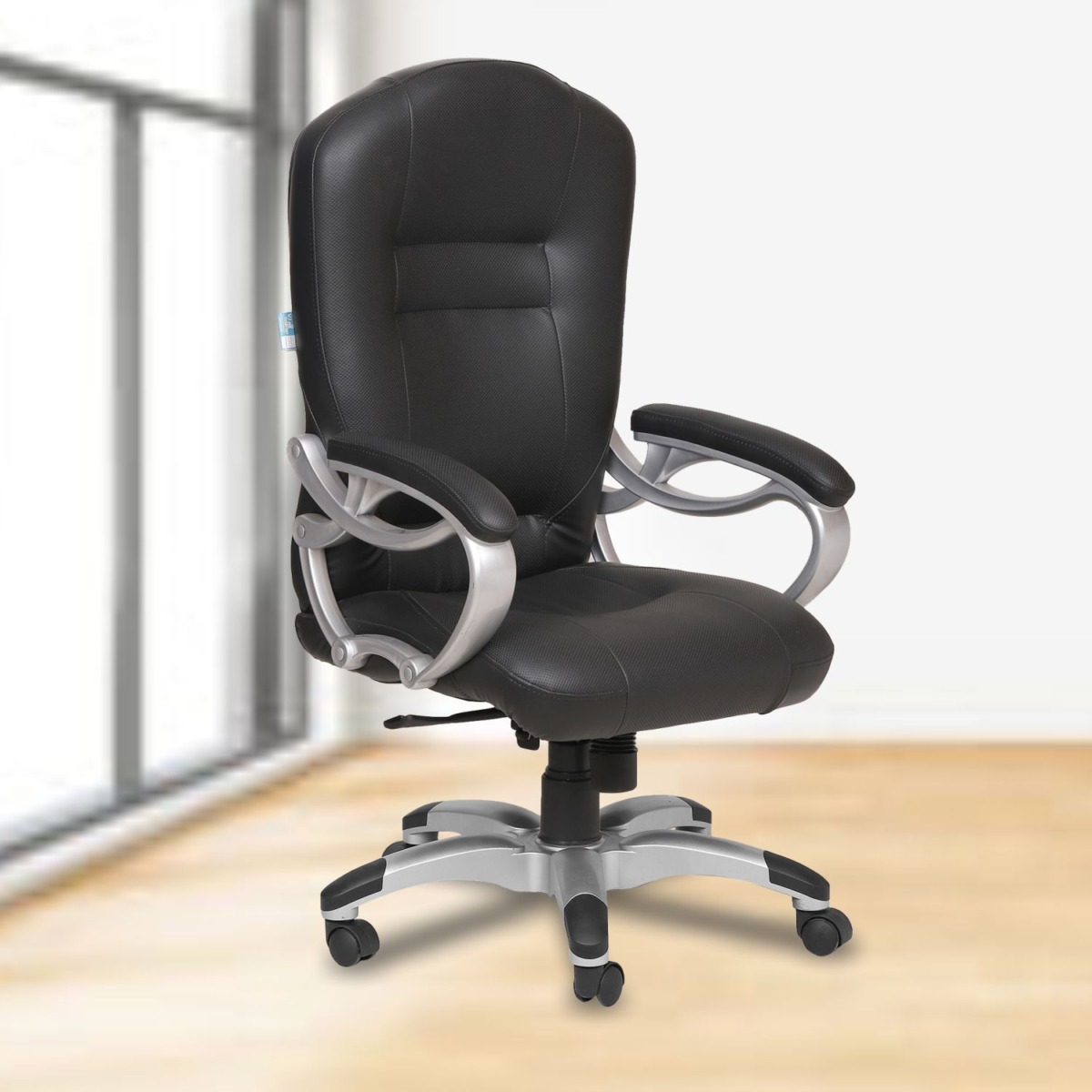 ML-1294 LEATHERETTE DIRECTOR CHAIR IN BLACK
