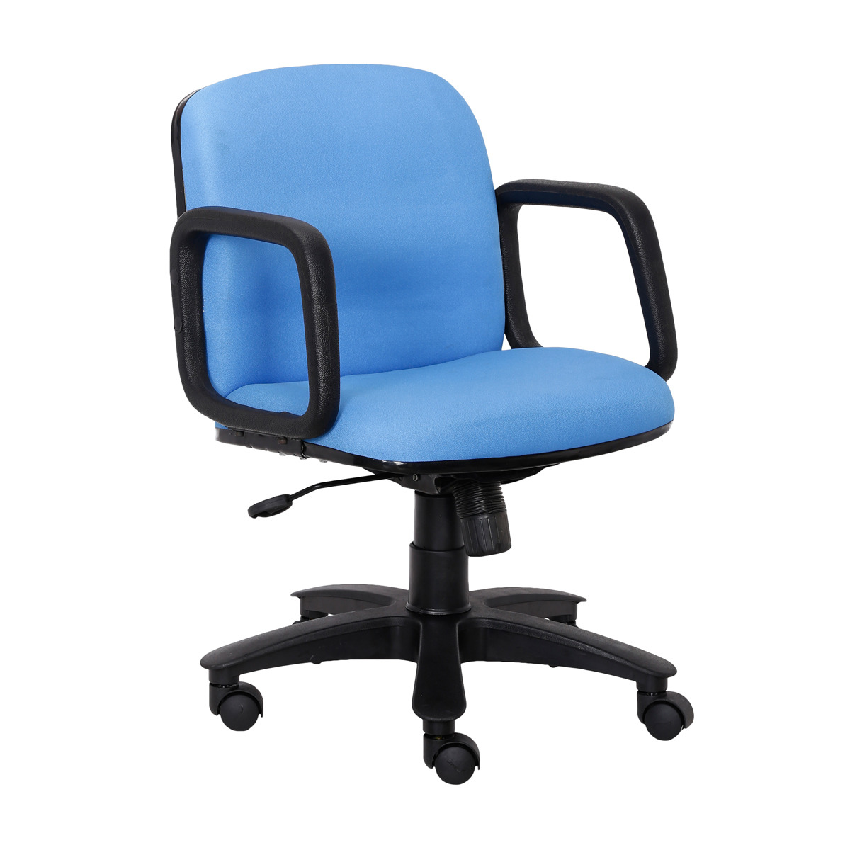 ML-1042 LOW BACK OFFICE CHAIR IN LIGHT BLUE COLOR - Image 2