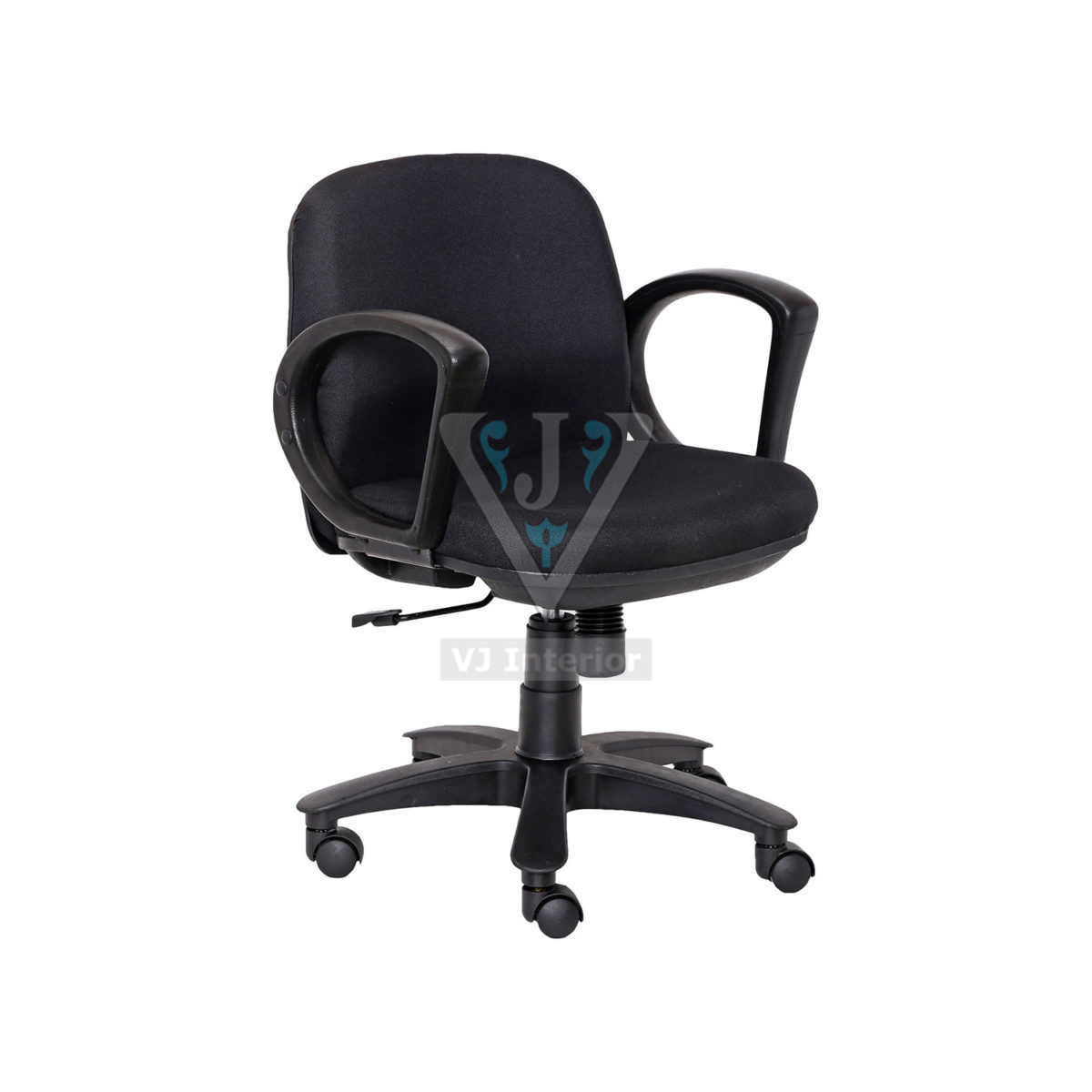 ML-1052 CREPE REVOLVING OFFICE CHAIR IN BLACK - Image 2