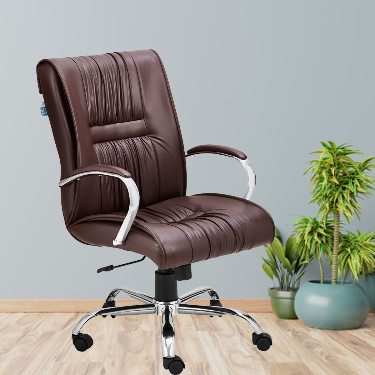 ML-1411-Dark Brown Mid Back Revolving Executive Chair