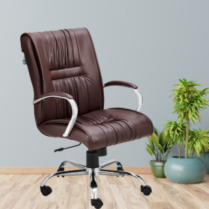 ML-1411-Dark Brown Mid Back Revolving Executive Chair