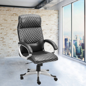 ML-1412-Black Leather High Back President Chair
