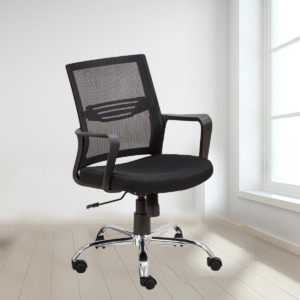 ML-1422-Mid Back Mesh Fabric Office Visitor Chair Black