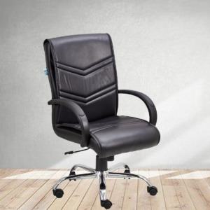 ML-1427-Black Leather Office Chair High Back