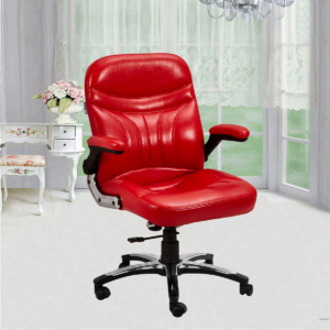 ML-1436-Executive Leather Low Back Chair In Cherry Color