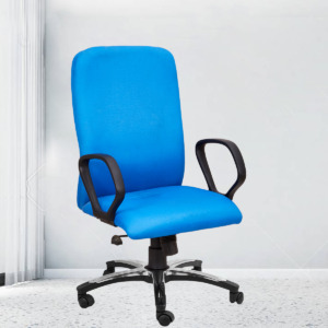 ML-1443-Revolving Executive Fabric Chair In Blues Padded Fabric