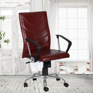 ML-1502-Leather Glossy High Back Office Revolving Chair