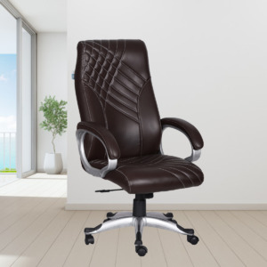 ML-1504-High Back Brown Leather Executive Revolving Chair