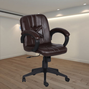 ML-1506-Brown Leather Low Back Computer Chair