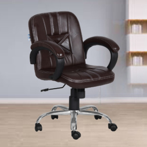 ML-1507-Dark Brown Low Back Leatherette Office Chair