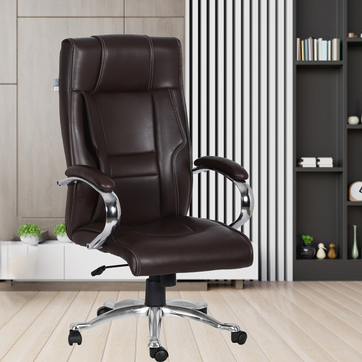 ML-1519-High Back Brown Leather Executive Office Chair