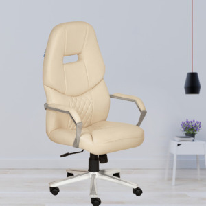 ML-1603-High Back Leather Off White Executive Office Chair