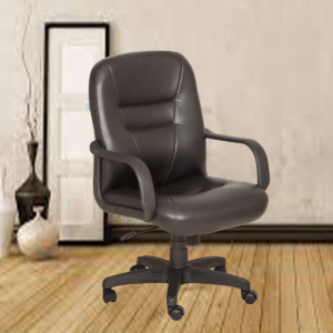 ML-1612-Brown Synthetic Leather Revolving Office Chair