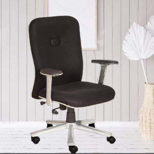 ML-1620-Modern Black Mid Back Office Chair Padded Fabric