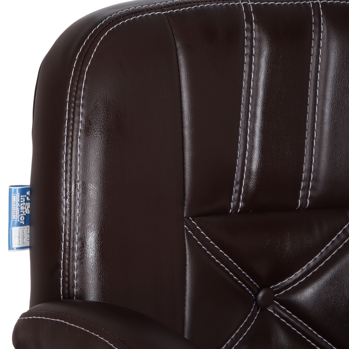 ML-1507-Dark Brown Low Back Leatherette Office Chair - Image 4